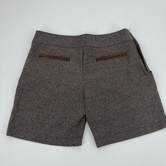Brooklyn Industries Tweed Shorts Sz 4 Preppy Dark Academia Leather Herringbone - Picture 7 of 13
